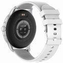 Smartwatch Damski GRAVITY GT12-8 Biały Pasek Silikonowy + Srebrna Bransoleta