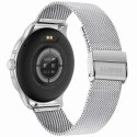 Smartwatch Damski GRAVITY GT12-8 Biały Pasek Silikonowy + Srebrna Bransoleta