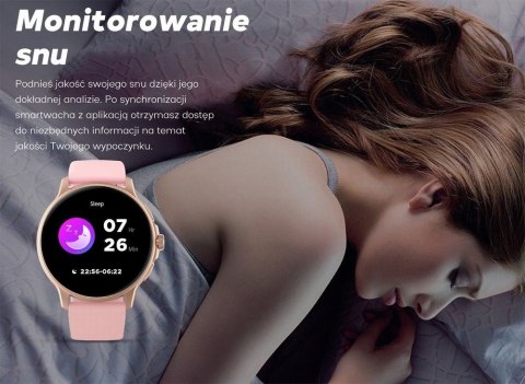 Smartwatch Damski GRAVITY GT12-8 Biały Pasek Silikonowy + Srebrna Bransoleta