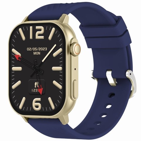 Smartwatch Damski GRAVITY GT15-11 Granatowy Pasek Silikonowy + Złota Bransoleta