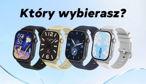 Smartwatch Damski GRAVITY GT15-12 Granatowy Pasek Silikonowy + Czarna Bransoleta