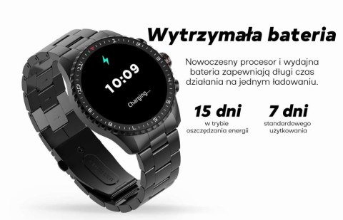 Smartwatch Męski GRAVITY GT16-2 Black / Czarna Bransoleta
