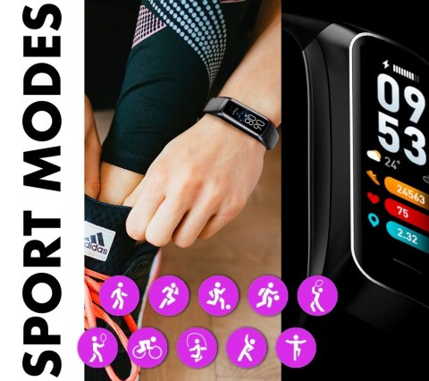 Smartband Damski RUBICON RNCF05 Rose Gold/Berry SMARUB214