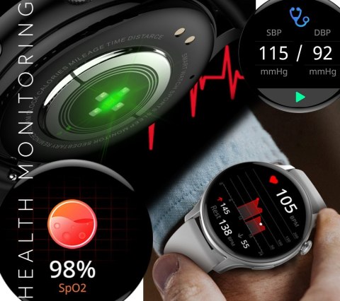 Smartwatch Damski RUBICON RNCF10 Silver/Grey SMARUB238