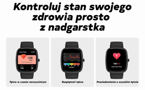 Smartwatch Damski GRAVITY GT18-2 Różowy Pasek Silikonowy + Biały Pasek