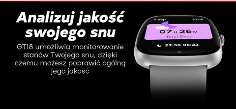 Smartwatch Damski GRAVITY GT18-3 Różowy Pasek Silikonowy + Granatowy Pasek