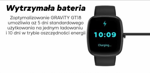 Smartwatch Damski GRAVITY GT18-3 Różowy Pasek Silikonowy + Granatowy Pasek