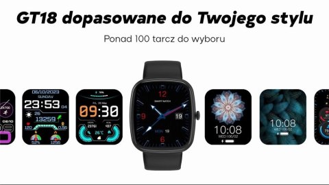 Smartwatch Damski GRAVITY GT18-7 Beżowy Pasek Silikonowy + Czarny Pasek