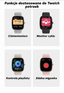 Smartwatch Damski GRAVITY GT18-7 Beżowy Pasek Silikonowy + Czarny Pasek