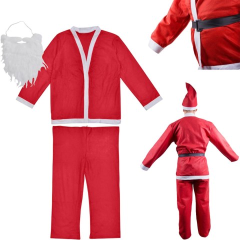 Strój Kostium Świętego Mikołaja Broda Czapka PAKO 26074