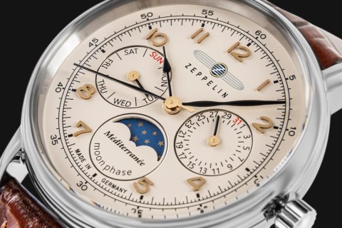 Zegarek Dęmski ZEPPELIN LZ121 Mediterranee Moonphase 9637-5 + BOX