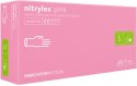 Rękawice Nitrylowe 100 sztuk / Różowe / Nitrylex Pink (XS 5-6)