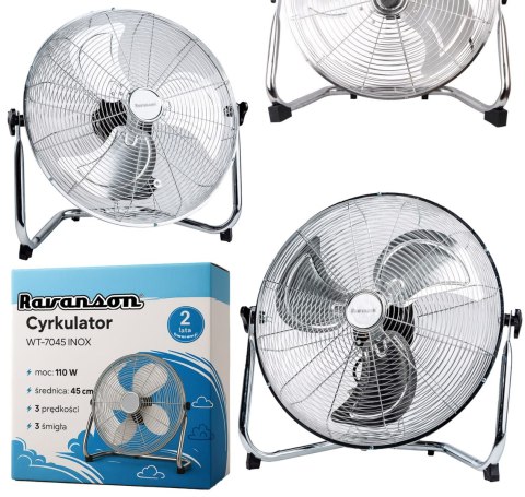 Wentylator podłogowy Ravanson WT-7045 INOX