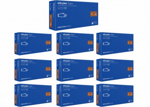 Rękawice Nitrylowe 100 szt. Nitrylex Basic Dark Blue - 10 kpl. (M 7-8)
